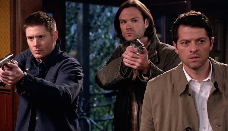 Supernatural characters Dean, Sam, and Castiel