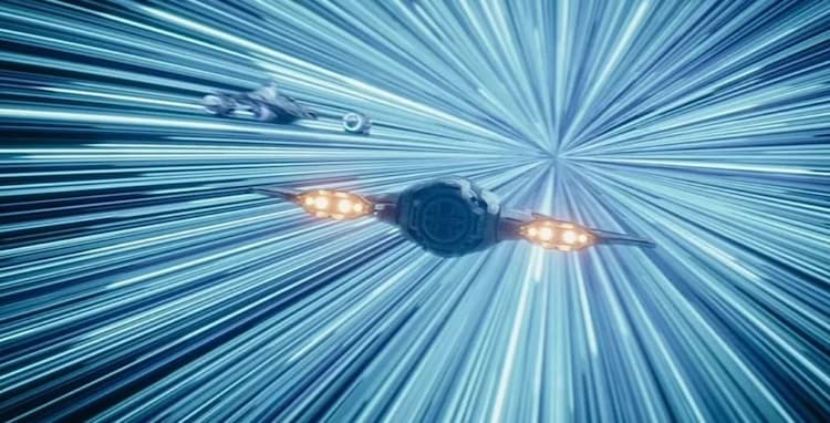 Din Djarin and the Mandalorians are travelling through hyperspace.