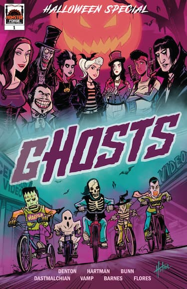 Images features characters from the comic with the words Ghosts across the front